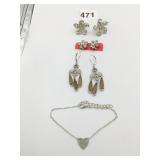 RHINESTONE EARRINGS DROP WITH BROWN STONES 2