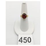 18K GOLD RING SIZE 6.5 BROWN STONE 4.21G