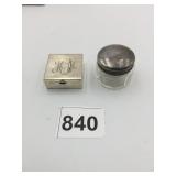 STERLING PILLBOX SMALL JAR WITH ILVER LID