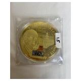 LARGE 24 KT PLATED 2013 100 MEDAL