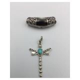 SILVER 925 DRAGONFLY PENDANT SLIDE PENDANT