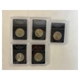 5 UNC KENNEDY HALVES