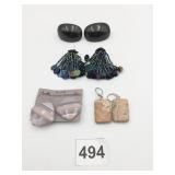 EARRINGS CARDED NOELLA BEADED FRINGE POLISHED