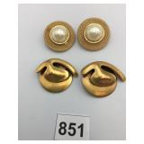 ELLEN DESIGNS GOLD TONE CLIP ON EARRINGS MODERN