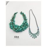 MARK BRAND MULTI CHIN BLUE BEADED NECKLACE SINGLE