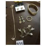 BRACELET STRETCH RHINESTONE EARRINGS PENDANT