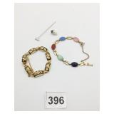 SCARAB BRACELET DAMASCENE BIRD BRACELET STICK PIN