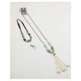 NEW CARDED 28" TASSEL PENDANT NECKLACE EARRING