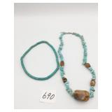 BLUE STONE CHIP NECKLACE CHOKER