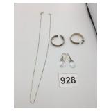 HOOP EARRINGS SILVER 925 CHAIN EARRINGS