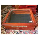 GLASS TOP WOOD DISPLAY CASE EMPTY