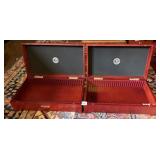 2 WOOD DISPLAY BOXES EMPTY