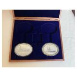 TWO - PEARL HARBOR MEDALS (SILVER PLATED) W/
