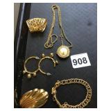 MONET PIN CHAIN LINK BRACELET WATCH PENDANT