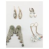 EARRINGS RHINESTONES LIZ CLAIBOURNE DROP ETC.