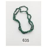 MALACHITE POLISHED STONE CHIP NECKLACE