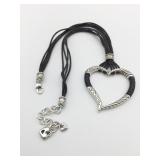 BRIGHTON HEART PENDANT NECKLACE ON BLACK CIRDING