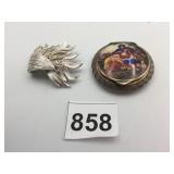 VENDOME SILVER TONE PIN METAL PIKK BOX COURTING