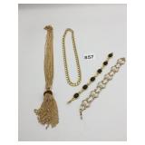 NECKLACES GOLD CHAIN LINK TASSEL PENDANT NECKLACE