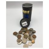 AMERICAN AND FOREIGN COINS INCLUDING 1937 40%