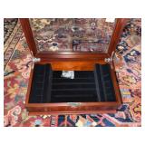 GLASS TOP PRESENTATION WOOD BOX EMPTY