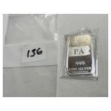 TWO .999 FINE SILVER - 1 OZT