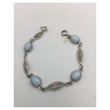 STERLING SILVER BRACELET PALE BLUE MOONSTONES