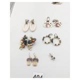 EARRING GROUP BEADED DANGLE HOOPS OF SHELL