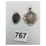 PENDANTS SILVER 925 LABRADORITE SPIDER WEB AGATE