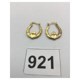 925 SILVER HOOP EARRINGS HEART CENTER