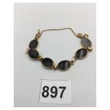 1/20TH12K GF BRACELET BLACK OVAL LINKS