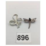 PINS SILVER 925 DRAGONFLY FILIGREE BOW