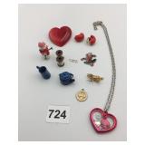 RED HEART PIN HEART PENDANT NECKLACE SPIDERMAN