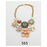 JOAN RIVERS STATEMENT NECKLACE MULTICOLOR FLOWERS