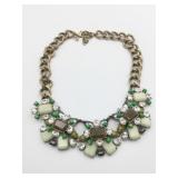 JOAN RIVERS STATEMENT NECKLACE GREEN STONES