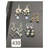 GROUP OF DANGLE DROP EARRINGS BLACK BLUE ETC.