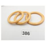 BANGLE BRACELET SET OF THREE CARVED LUCITE?