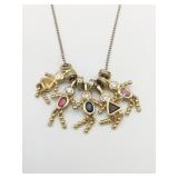 SILVER 925 NECKLACE WITH MULTIPLE PEOPLE CHARMS