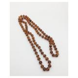 BROWN GLASS BEAD NECKLACE CONTINUOUS NO CLOSURE