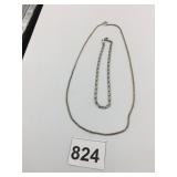 SILVER 925 CHAIN NECKLACE ANKLE BRACELET