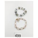 ROSE QUARTZ BRACELET SHAMROCK EARRINGS GREEN DROP