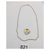 STERLING HEART FOOTPRINTS VERSE CHAIN NECKLACE