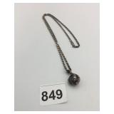 BALL AND CLAW NECKLACE 925 SILVER ITALY CHAIN