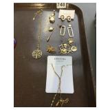 STICK PIN W HEART BUTTERFLY EARRINGS PENDANT