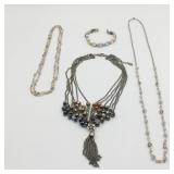 ALI KAHN NEW YORK BEADED NECKLACE MULTI CHAIN TWO