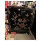 ASIAN STYLE SHELVING UNIT, CONTENTS AND ITEMS ON