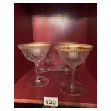 GOLD RIM FANCY COUPE GLASSES
