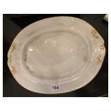 LIMOGES FRANCE PLATTER WITH GOLD DETAILS, 15.5