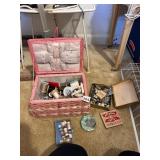SEWING BOX WITH CONTENTS