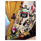 ALL ITEMS ATTACHED AND HANGING ON WALL AND ALONG